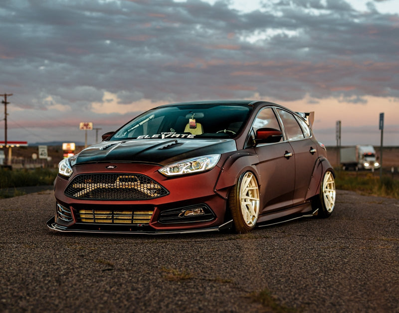 Load image into Gallery viewer, Ford Focus ST (2015 - 2018) Front Splitter V4 - 2 Layer - FSPE
