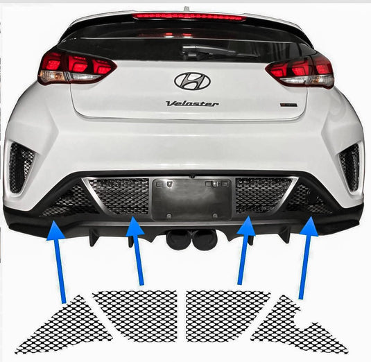 Hyundai Veloster Non "N" Version (2019 - 2021) Rear Bumper Mesh - FSPE