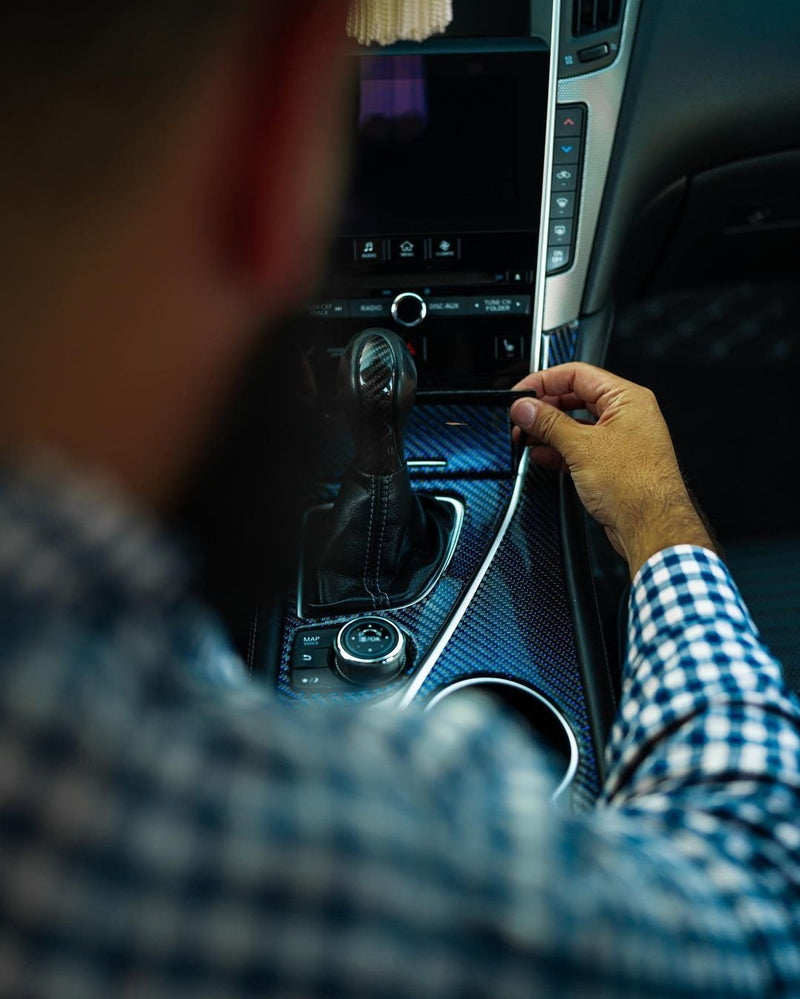 Load image into Gallery viewer, Infiniti Q50/Q60 (2013 - 2023) Carbon Fiber Gear Panel Trim - FSPE
