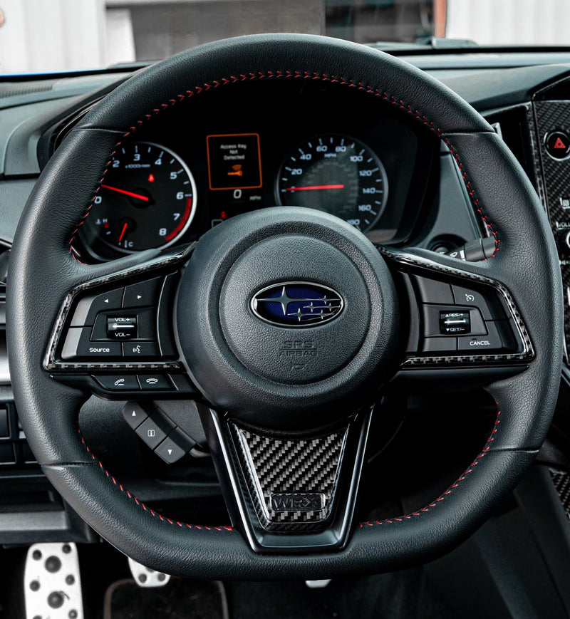 Load image into Gallery viewer, Subaru WRX (2022-2023) Carbon Fiber Steering Wheel Trim - FSPE
